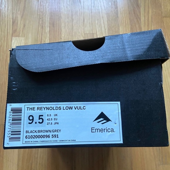 NEW Emerica The Reynolds Low Vulc in Black/Brown/Grey Men’s Size 9.5 - Picture 7 of 7